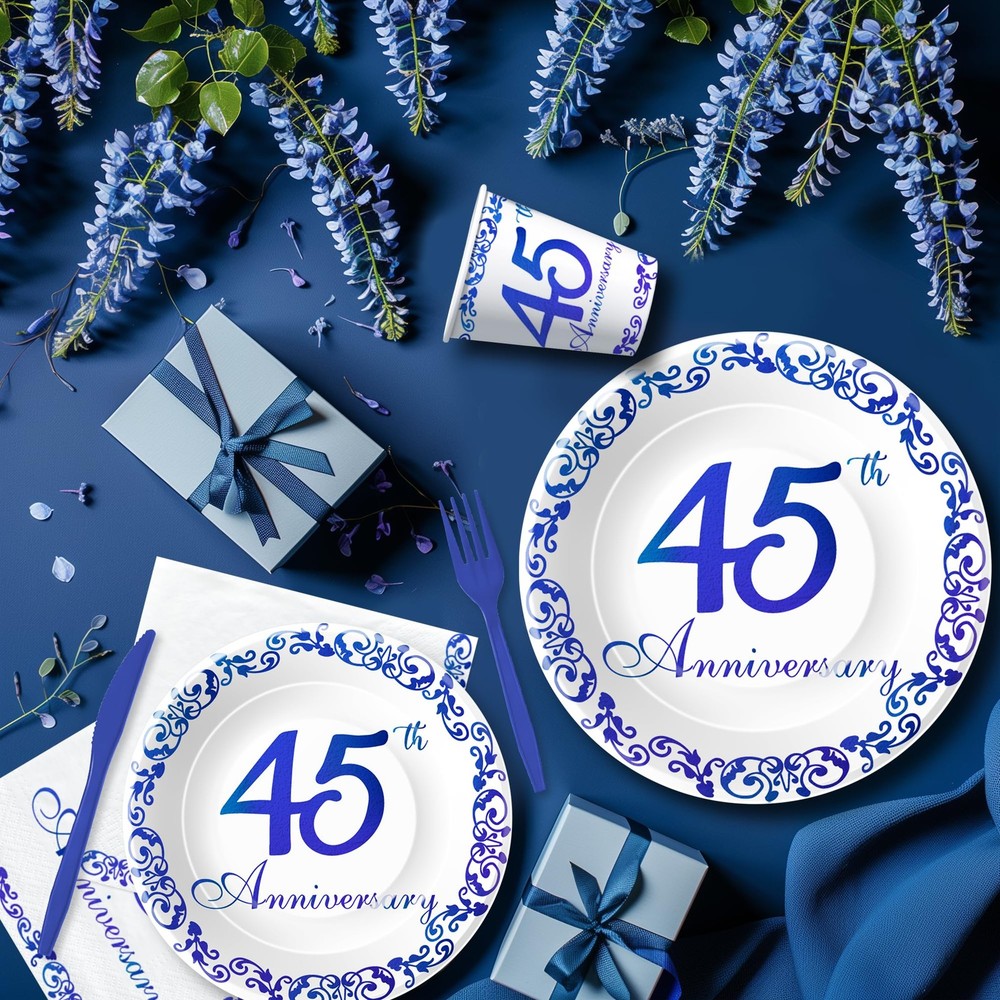 APOWBLS 45th Anniversary Decorations Tableware - Blue Sapphire