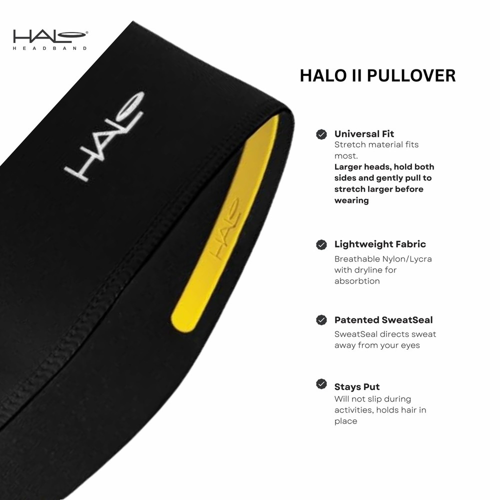 Halo II Headband Sweatband Pullover, Black