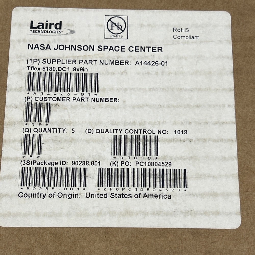 Laird Technologies Thermal Interface Pad Tflex 6180,DC1 9" x 9" A14426-01 5 pack
