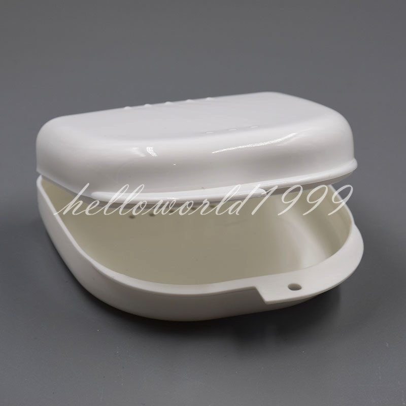 Dental Orthodontic Retainer Denture Storage Case Box Mouthguard Container White