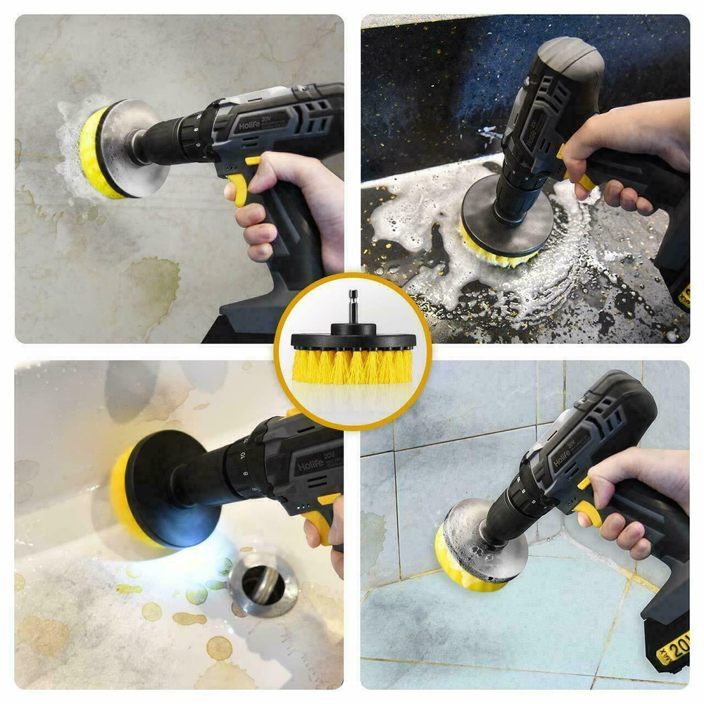 Drill Scrub Brushe Cleaning Attachment Set 3 Pack Power Scrubber