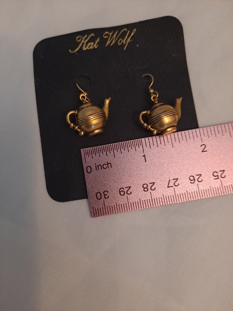 Tea Kettle Dangling Earrings or creative miniature house item