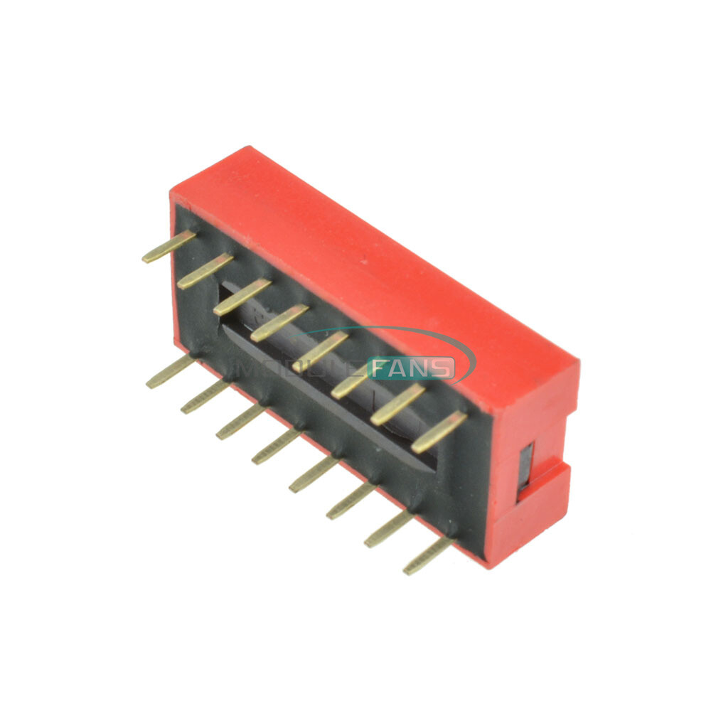 50PCS Slide Type Switch Module 2.54mm 8-Bit 8 Position Way DIP Pitch Red