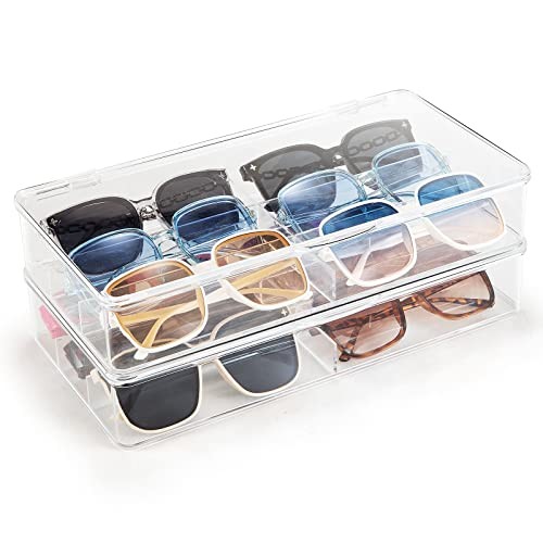 Acrylic Eyeglass Organizer, Stackable Sunglasses Case Storage Organizer with