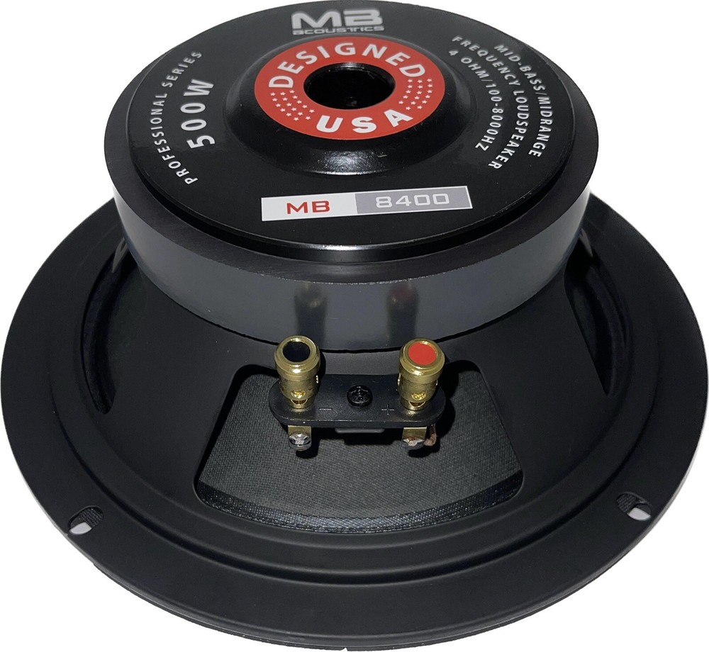 4x MB Acoustics 8" Midrange Pro Audio Speakers 4 ohms 2000 Watts