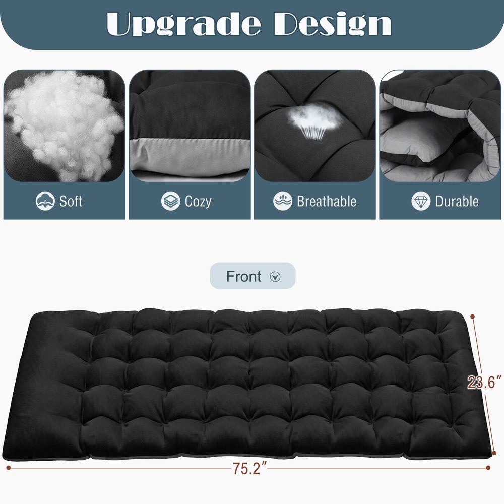 Rollaway Folding Guest Bed Rolling Cot Folding Chaise with Pillow Camping Bed