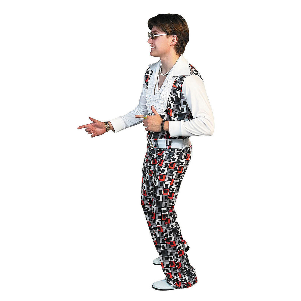 Swaggertown Black & White Cubes Pattern Pantsuit Costume - Imposta