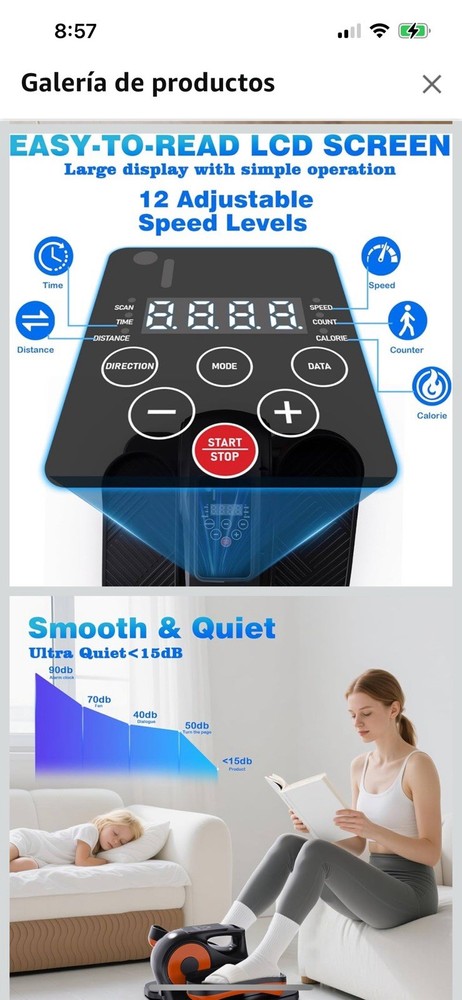 BKIY Electric Elliptical Compact LCD Display Remote Control 12 Programs