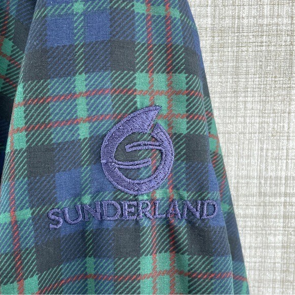 Sunderland Plaid long sleeve pullover golf windbreaker Large 9207