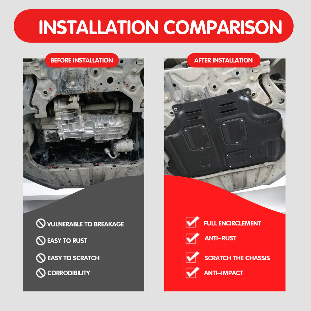 Engine Splash Shield For Ford Focus ST 2013-2018 Auto Under Guard Mudguard Black