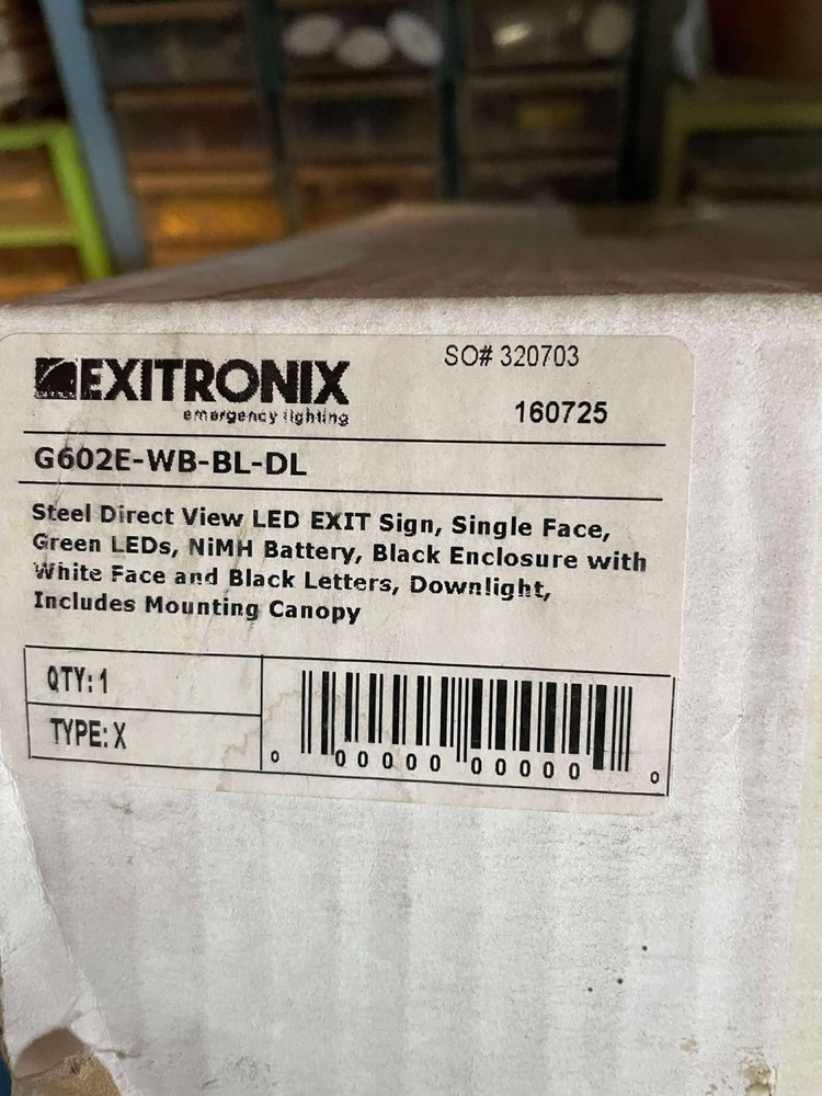 NEW EXITRONIX BARRON 600E SERIES G602E-WB-BL-DL LED EXIT SIGN GREEN LEDS