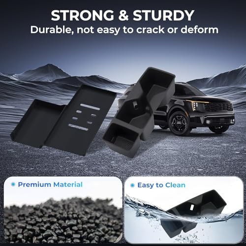 Cup Holder Insert & Wireless Charging Protective Mat Fits for 2021-2026 Sorento