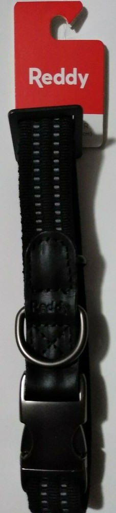 Reddy Black Webbed Dog Collar, Large, Black
