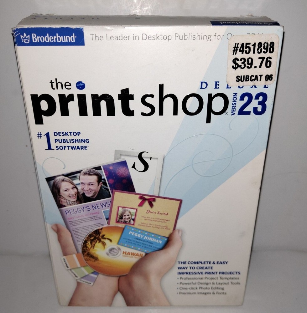 The Print Shop Deluxe Version 23 for Windows IMAGE And Install/Program Disc