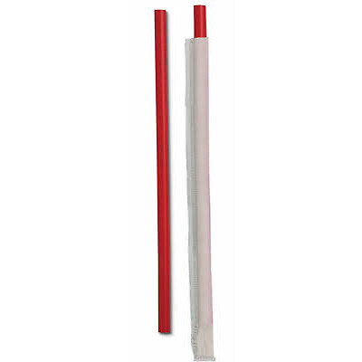 Direct Link Wrapped Giant Straw Red, 10.25" Length | 300/Pack, 4 Pack/Case
