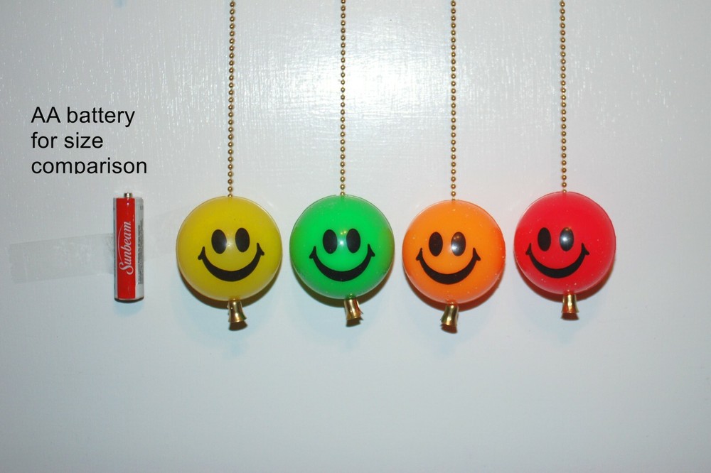 Handcrafted Smiley Face Ball ceiling fan / light chain pull