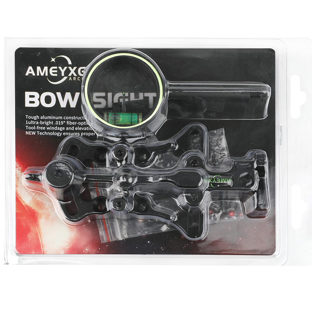 Compound Bow Sight 1 Pin .019" Single Pin Adjustable Archery Hunting Target