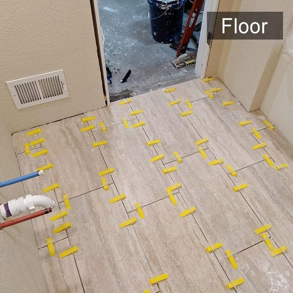 Tile Leveling System - Complete Set with 300 Tile Spacers Clips & 100 Wedges