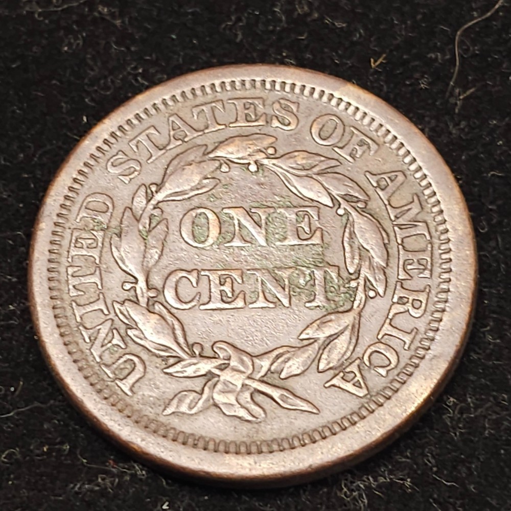 1850 Braided hair Large Cent / Extra Fine