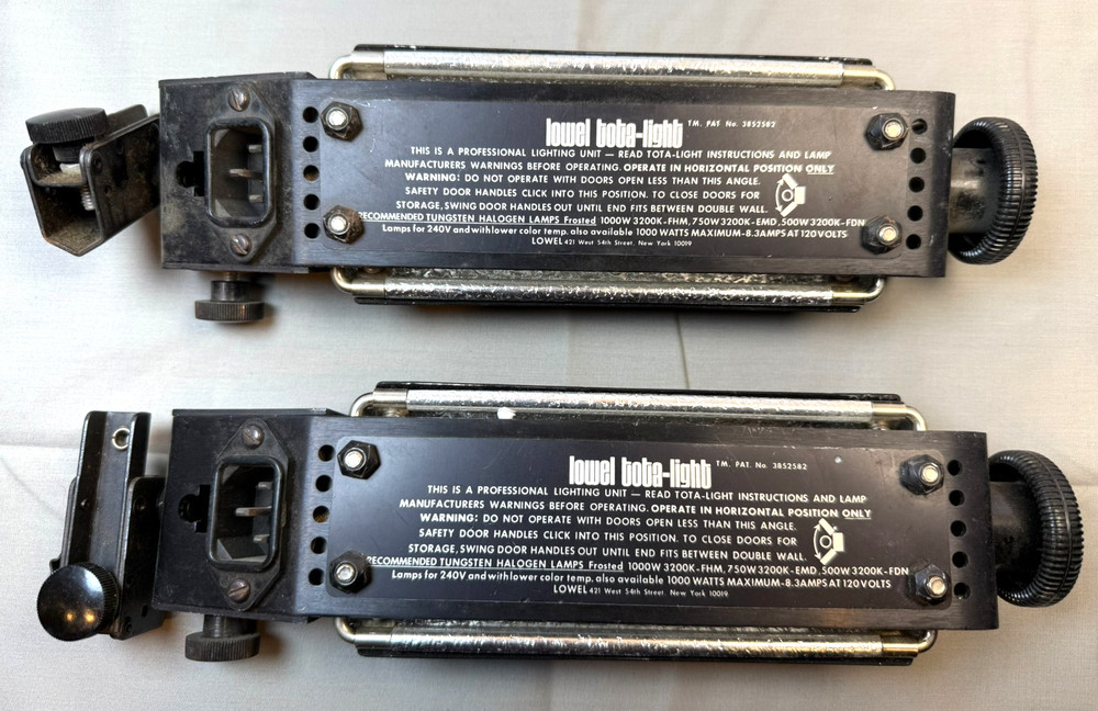 Lowel Tota-Light Continuous Studio Lights Pair AS-IS Untested