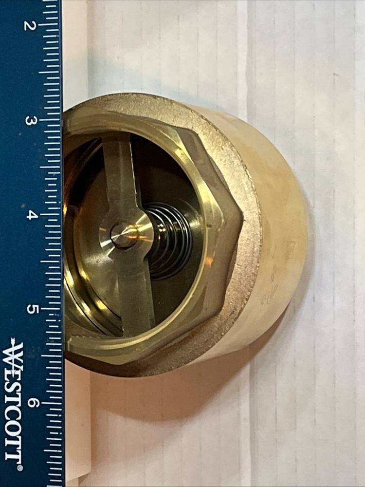 2" NPT Brass Vertical Check Valve Thread Vertical Lead-Free In-Line Spring Check