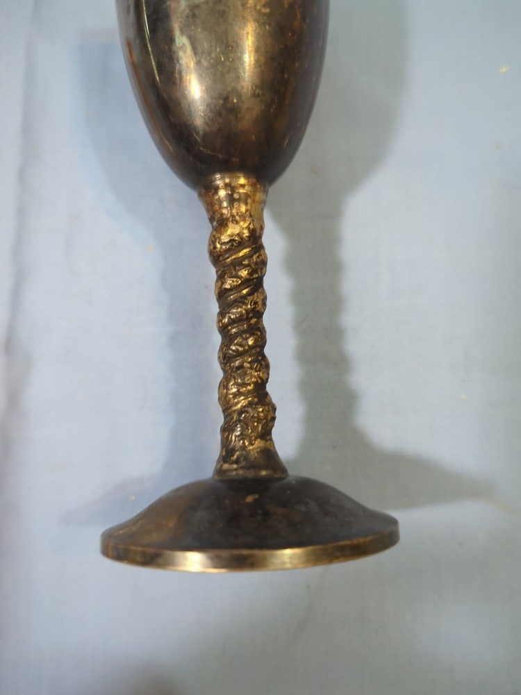 1 Vintage Silverplate Goblets Made In Spain Plator