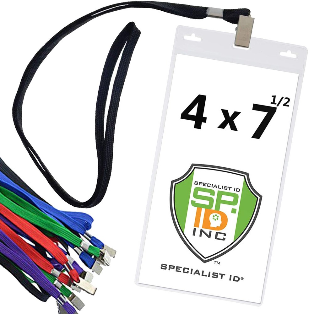 10 Pack - 4x7 Pit Pass / Extra Large Ticket Holders with Lanyards (4 X 7 Badges)