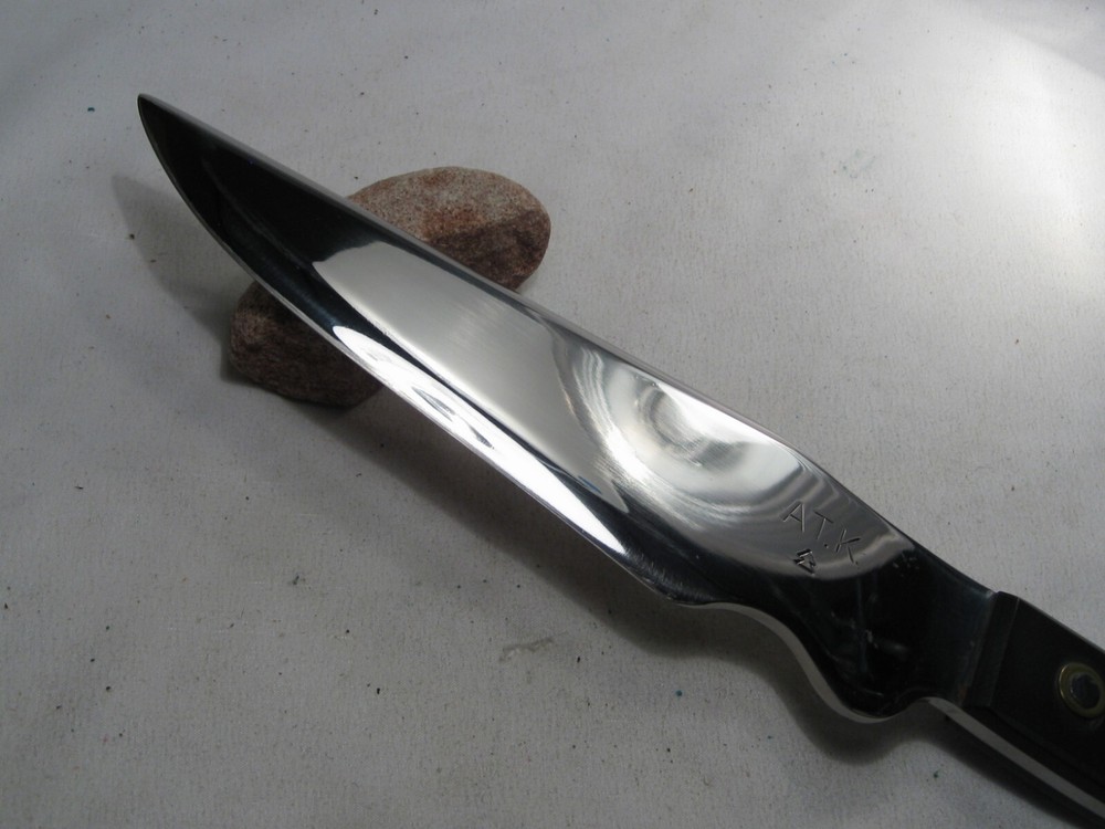 Large CUSTOM AT.K Fixed Blade Knife w/ Sheath. #14