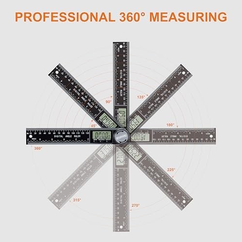 Digital Angle Finder Protractor 7" - Adjustable Measuring Tool for Carpentry & D