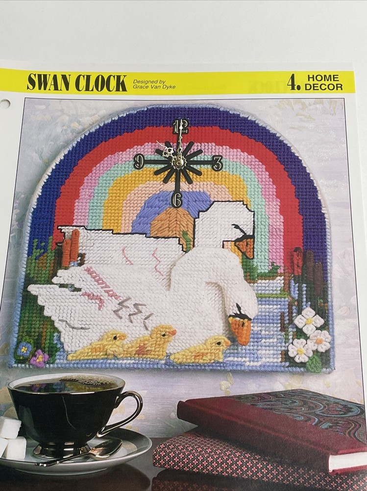 Annie's Attic Swan Clock Plastic Canvas Pattern