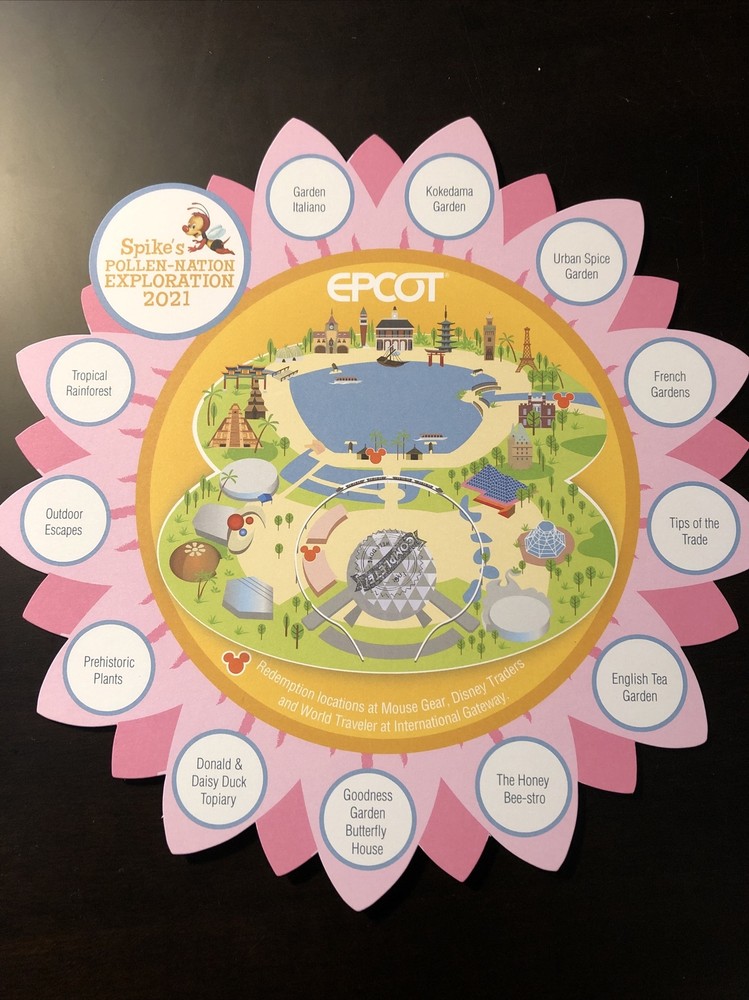 Disney Epcot Spike’s Pollen-nation Exploration 2021 Map Redeemed New stamp front