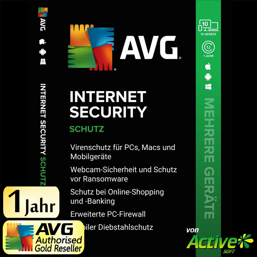 AVG Internet Security 2026 10 Devices 1 Year | MULTIPLE DEVICES PC,Mac,Android,iOS