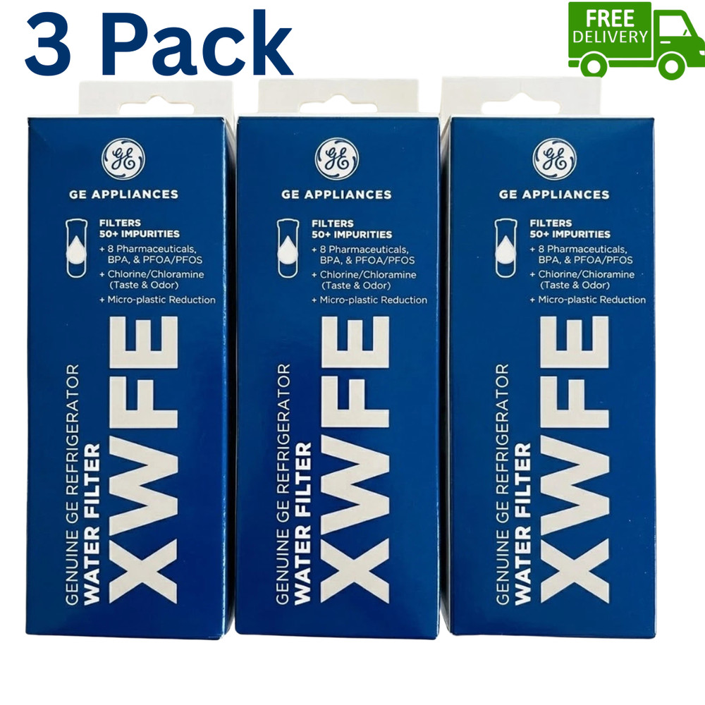 (3 Pack) Genuine GE XWFE Refrigerator Water Filter OEM Replacement XWF