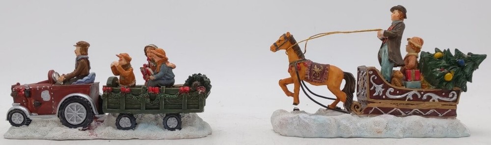 Vintage Assorted Holiday Themed Ceramic Snow Vehicles [2]