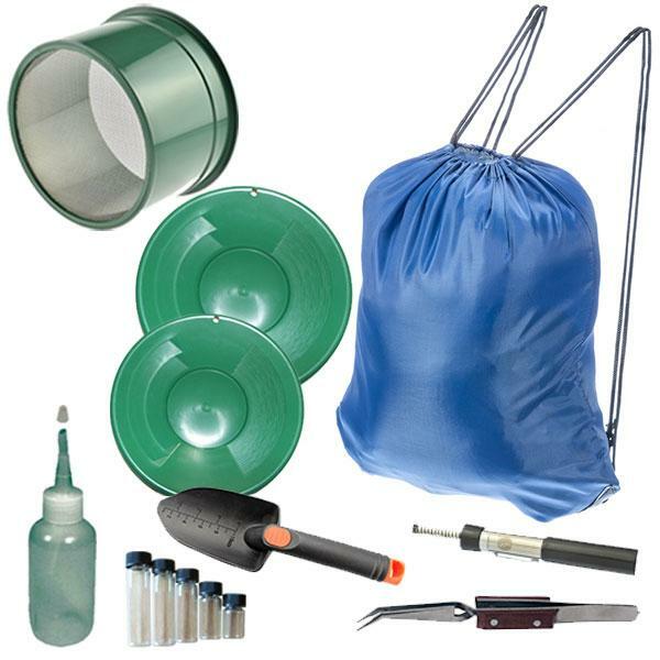Green Mini Gold Classifier Screen & Gold Pan Panning Kit 12" & 10" Pans, Pack