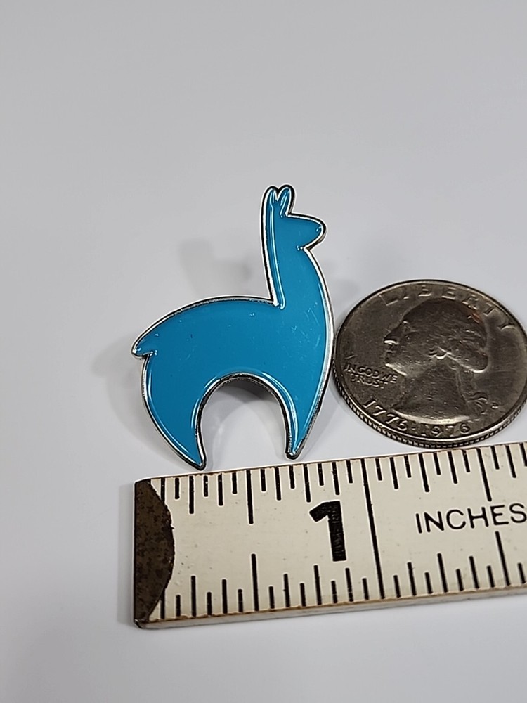 Blue Lama Lapel Pin Stylized Design
