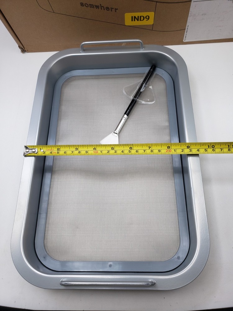 somwherr Tray with Replaceable 150 Micron Fine Mesh Screen and Static Brush