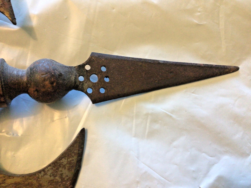 Halberd replica type double blade short handle with spear axe 20th century