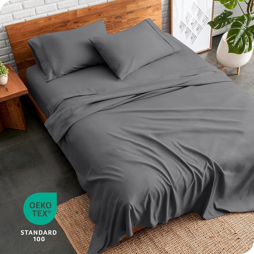Lavish 1800 Thread Count Queen Microfiber Sheet Set - Ultra-Soft Luxury Grey