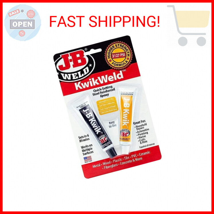 J-B Weld 8276 KwikWeld Quick Setting Steel Reinforced Epoxy - Dark Grey 2 oz