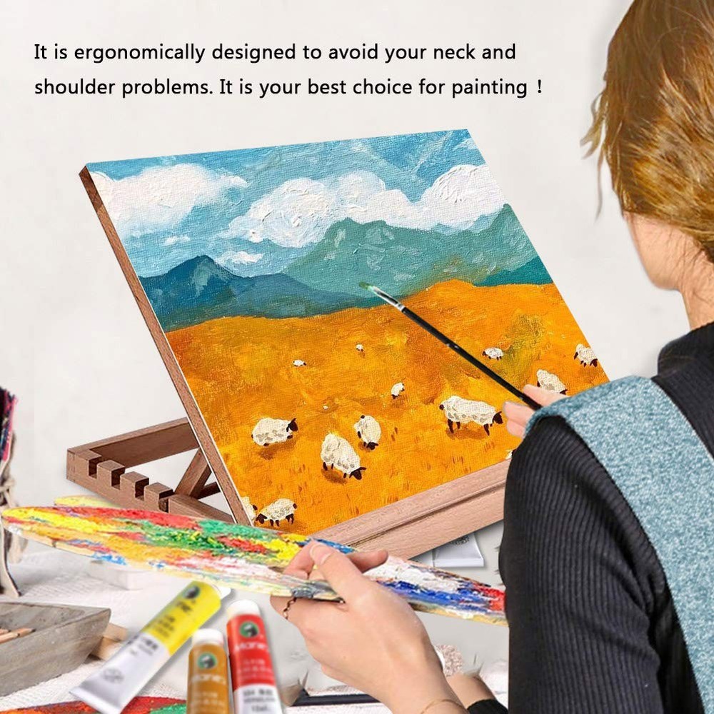 Tabletop Easel A3 Painting Easel with Smooth Surface Adjustable Angle Art Eas...