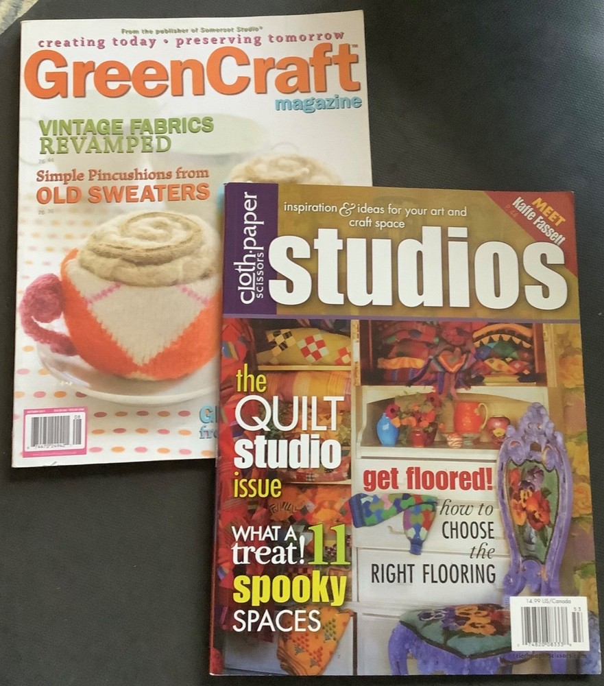 Lot 2 back issues GreenCraft & Studio craft/craft storage mags - VG cond, $7ship