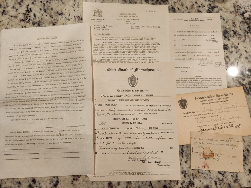 WW2 WWII State Guard Of Massachusetts Grouping. Pre War Documents