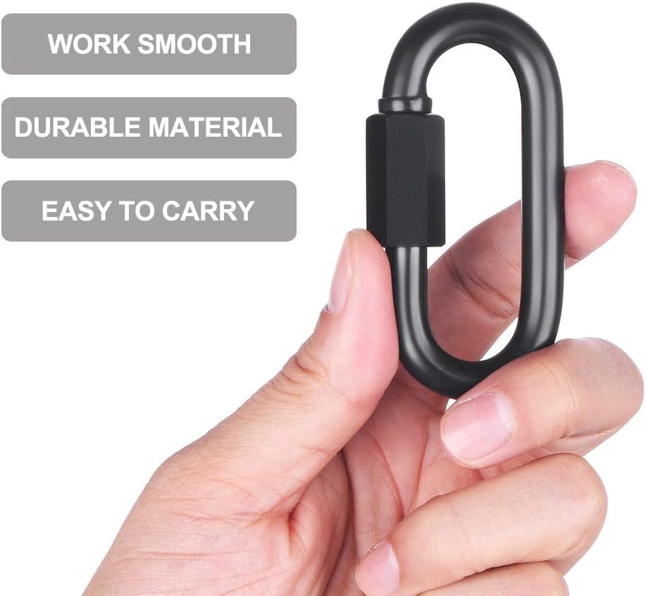 High-Quality D-Shape Locking Carabiners - 8 Pcs Heavy-Duty with Great Security