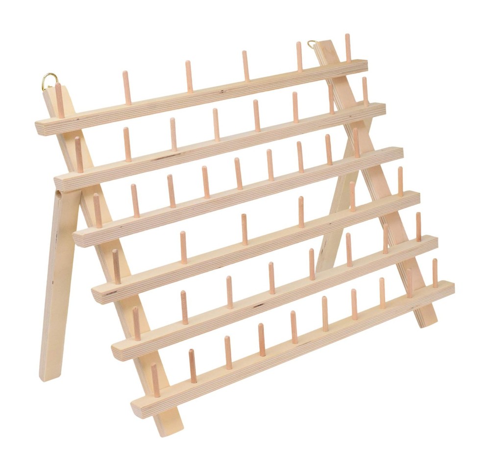 Sewing Embroidery Thread Holders Thread Stands - 60-Spools Natural Thread Rac...