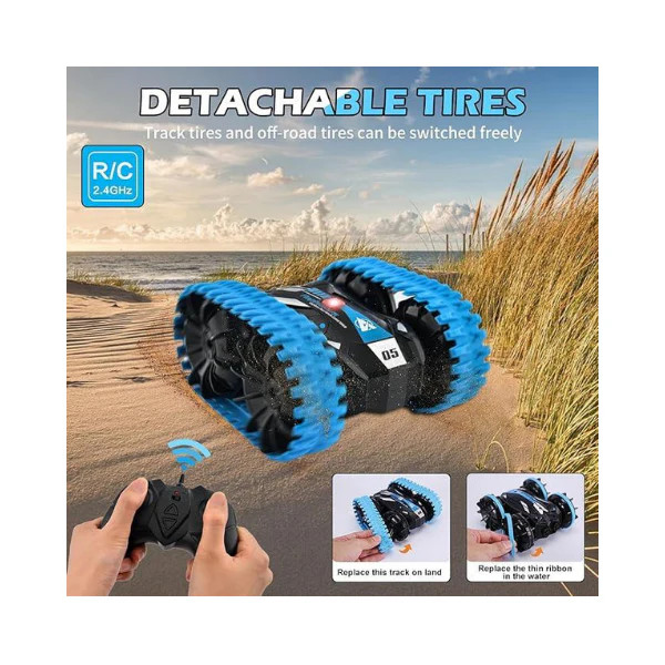 Amphibious RC Car - 360° Rotation, Waterproof
