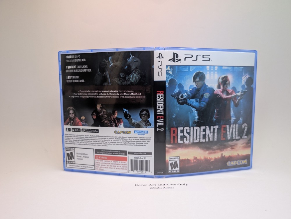 Replacement Case - NO GAME - Resident Evil 2 Remake - PS5 Game Case