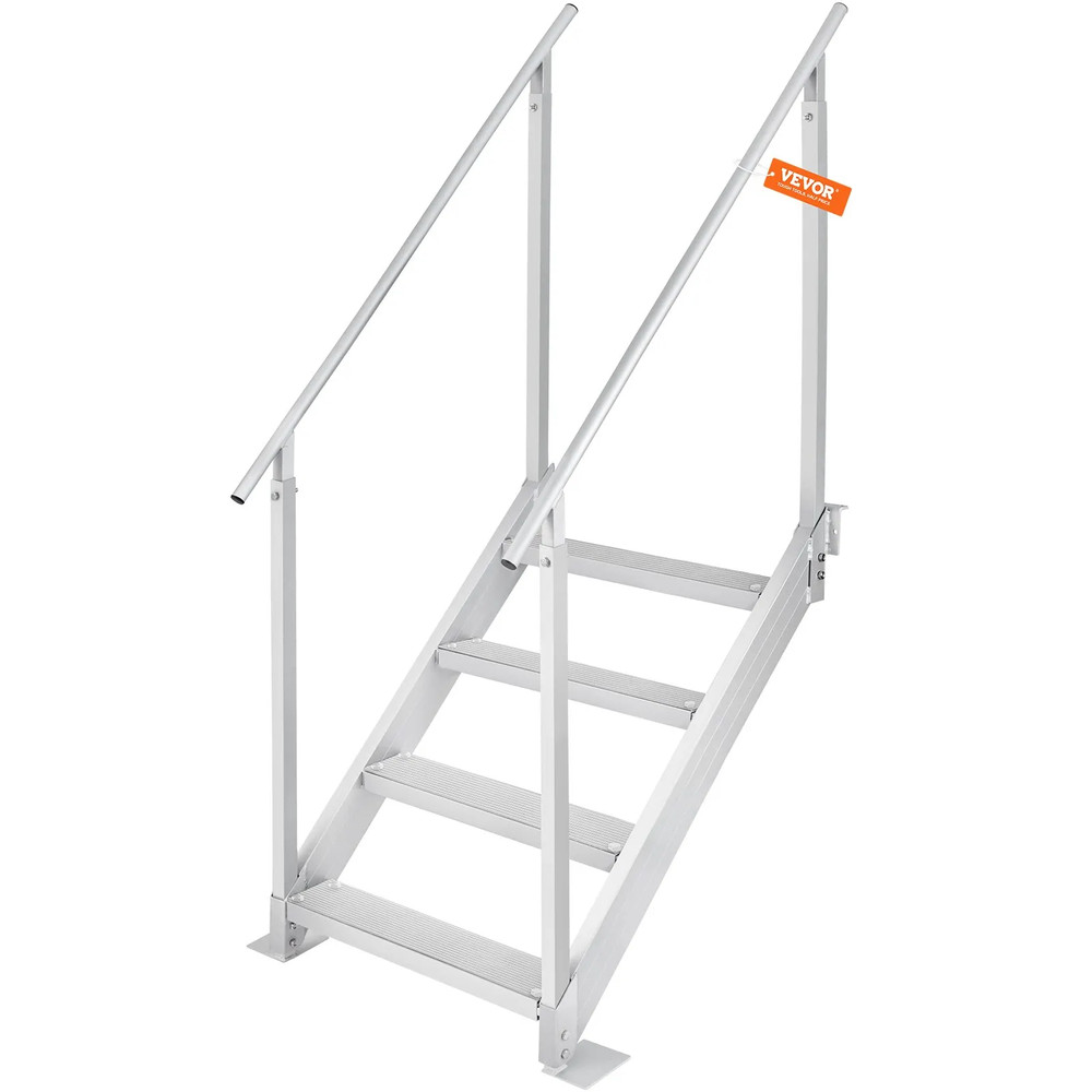 Dock Ladder 4 Step, Dock Stairs 30''-38'' Adjustable Height, 500 lbs Load Capaci