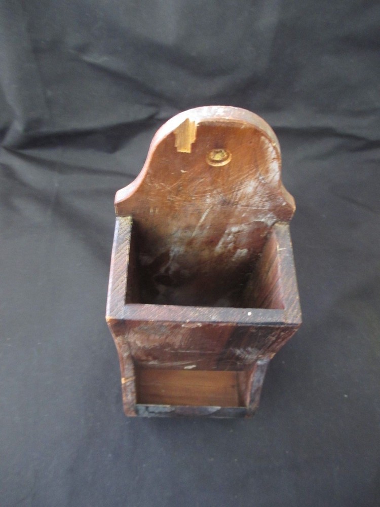 Vintage Wooden Match Holder Wall Mounted