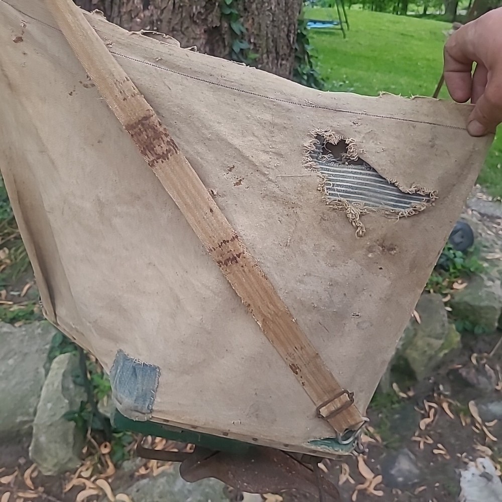 Vintage Broadcast Seed Spreader with Bag & Cyclone Hand Crank